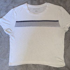 White Crop top, Strip designs
